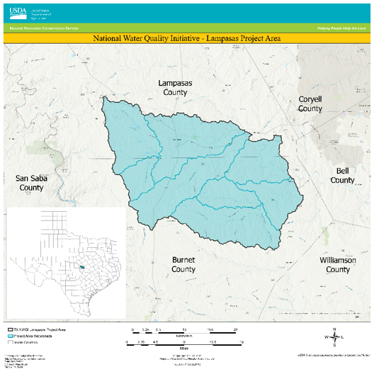 Lampasas Watershed map